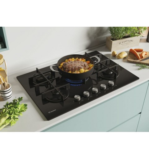 Candy CVG74WPB Noir Intégré (placement) 74.5 cm Gaz 5 zone(s)