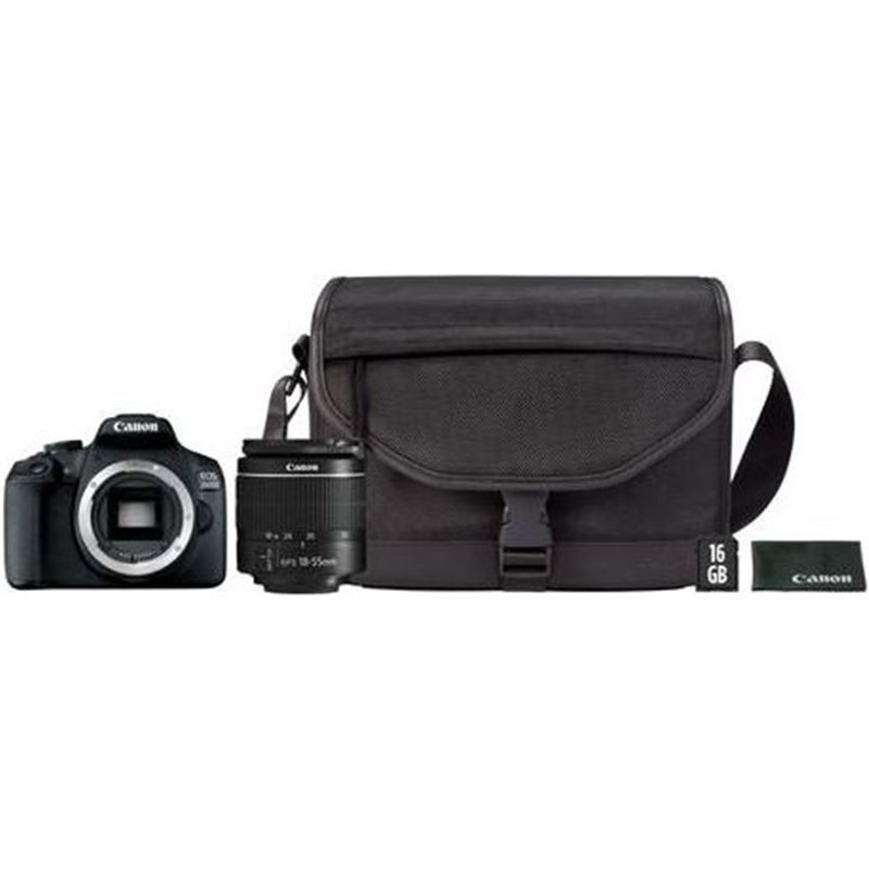 Canon EOS 2000D 18-55 DC + SB130 + 16GB Juego de cámara SLR 24,1 MP CMOS 6000 x 4000 Pixeles Negro