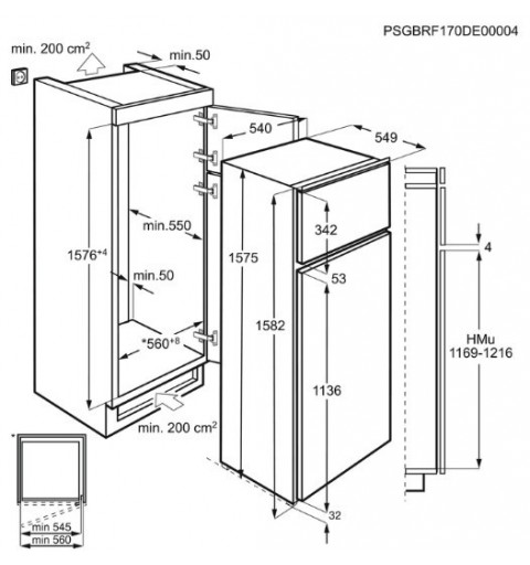 Electrolux KTB2AE16S frigorifero con congelatore Da incasso 259 L E