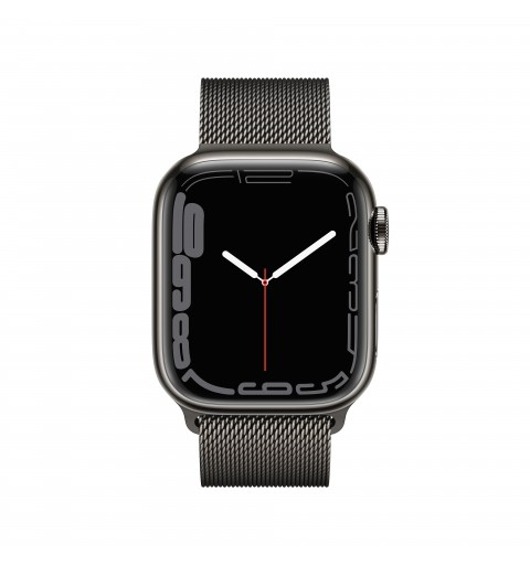 Apple Watch Series 7 GPS + Cellular, 45mm Cassa in Acciaio inossidabile Grafite con Maglia Milanese Grafite