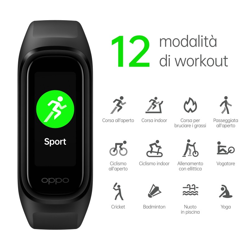 OPPO Band Sport Black AMOLED Pulsera de actividad 2,79 cm (1.1") Negro
