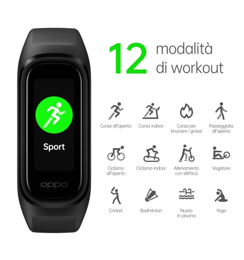OPPO Band Sport Black AMOLED Pulsera de actividad 2,79 cm (1.1") Negro