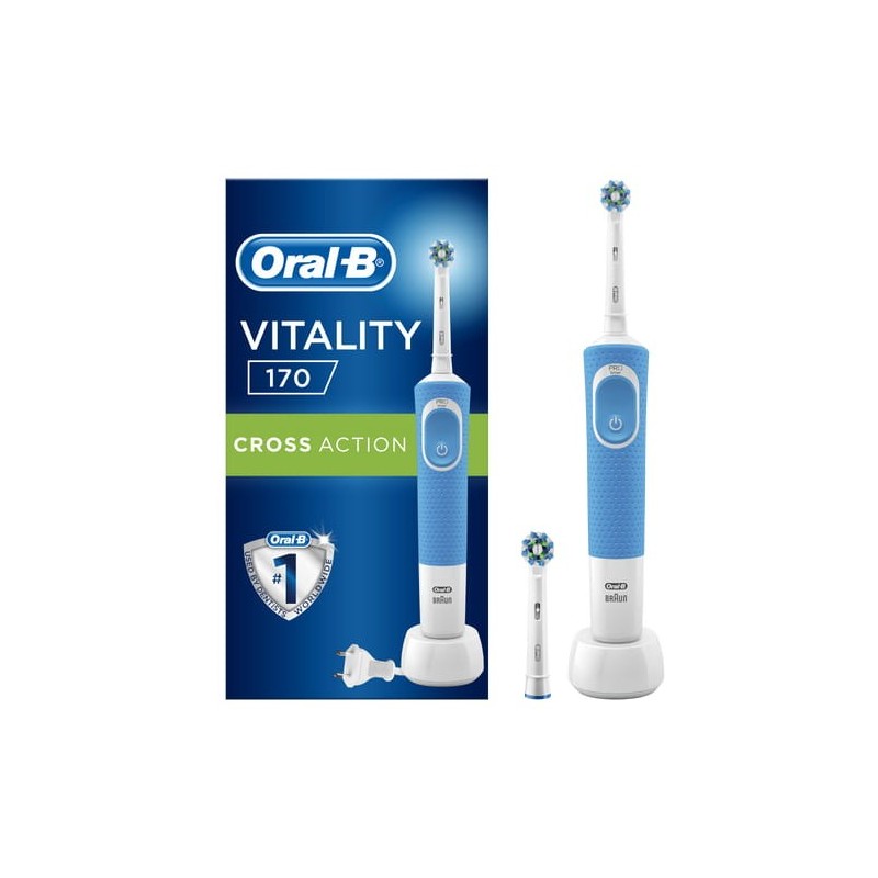 Oral-B Vitality 170 CrossAction Erwachsener Rotierende-vibrierende Zahnbürste Blau, Weiß