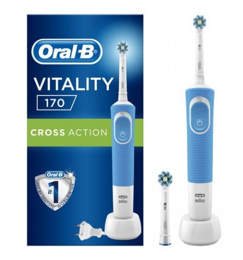 Oral-B Vitality 170 CrossAction Erwachsener Rotierende-vibrierende Zahnbürste Blau, Weiß