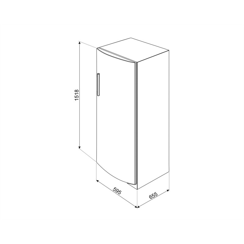 Smeg CV275NF congelador Vertical Independiente 214 L F Blanco