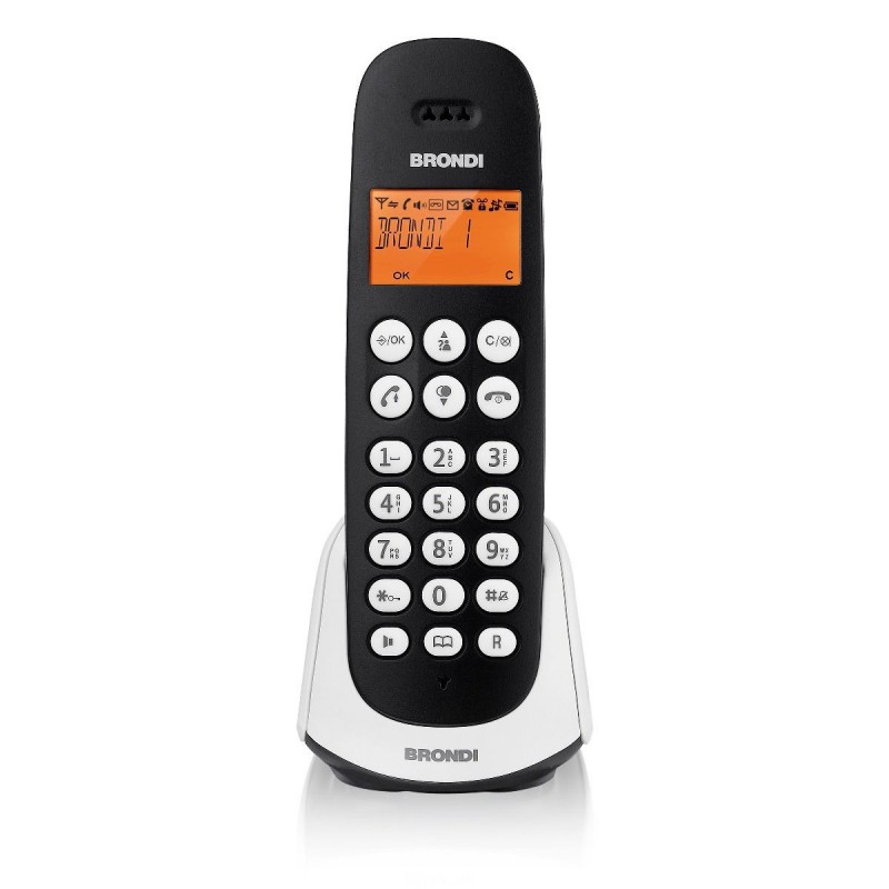 Brondi Adara Teléfono DECT Identificador de llamadas Negro, Blanco