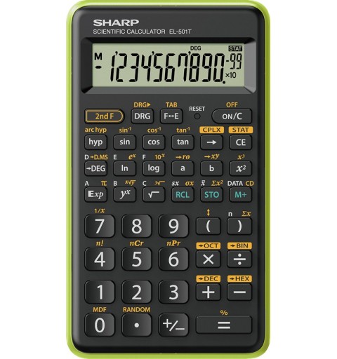 Sharp EL-501T calculadora Bolsillo Calculadora científica Negro, Verde