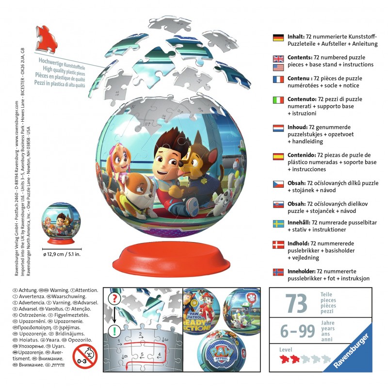 Ravensburger Puzzle 3D rond 72 p - Pat'Patrouille