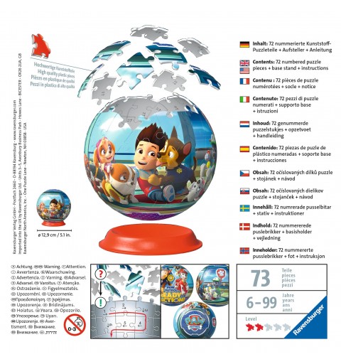 Ravensburger Puzzle 3D rond 72 p - Pat'Patrouille