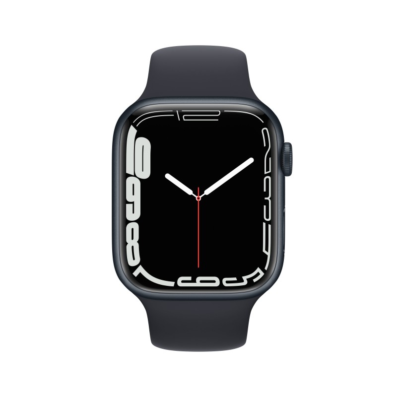 Apple Watch Series 7 GPS + Cellular, 45mm Cassa in Alluminio Mezzanotte con Cinturino Sport Mezzanotte