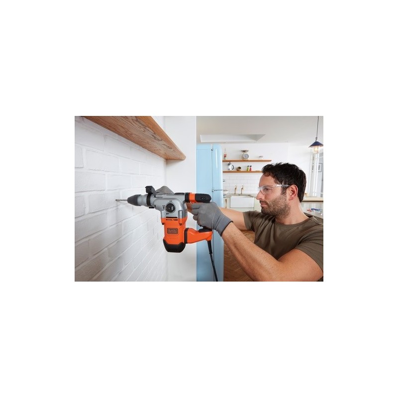 Black & Decker BEHS03K 900 Giri min SDS-plus Nero, Arancione