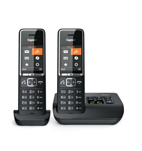 Gigaset COMFORT 550A duo Analoges DECT-Telefon Anrufer-Identifikation Schwarz