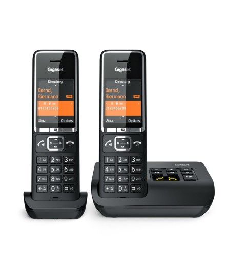 Gigaset COMFORT 550A duo Analoges DECT-Telefon Anrufer-Identifikation Schwarz