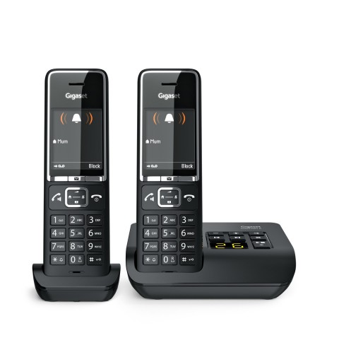 Gigaset COMFORT 550A duo Analoges DECT-Telefon Anrufer-Identifikation Schwarz