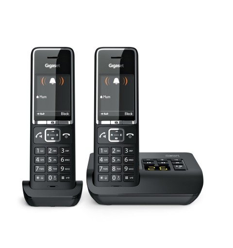 Gigaset COMFORT 550A duo Teléfono DECT analógico Identificador de llamadas Negro