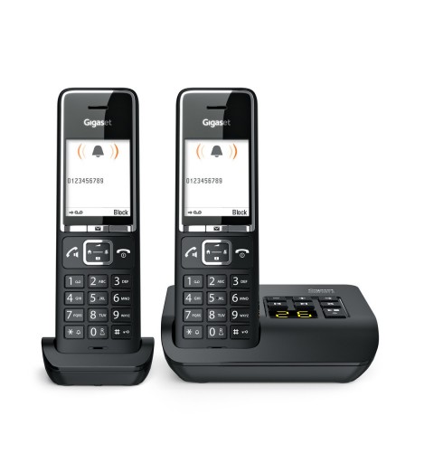 Gigaset COMFORT 550A duo Teléfono DECT analógico Identificador de llamadas Negro