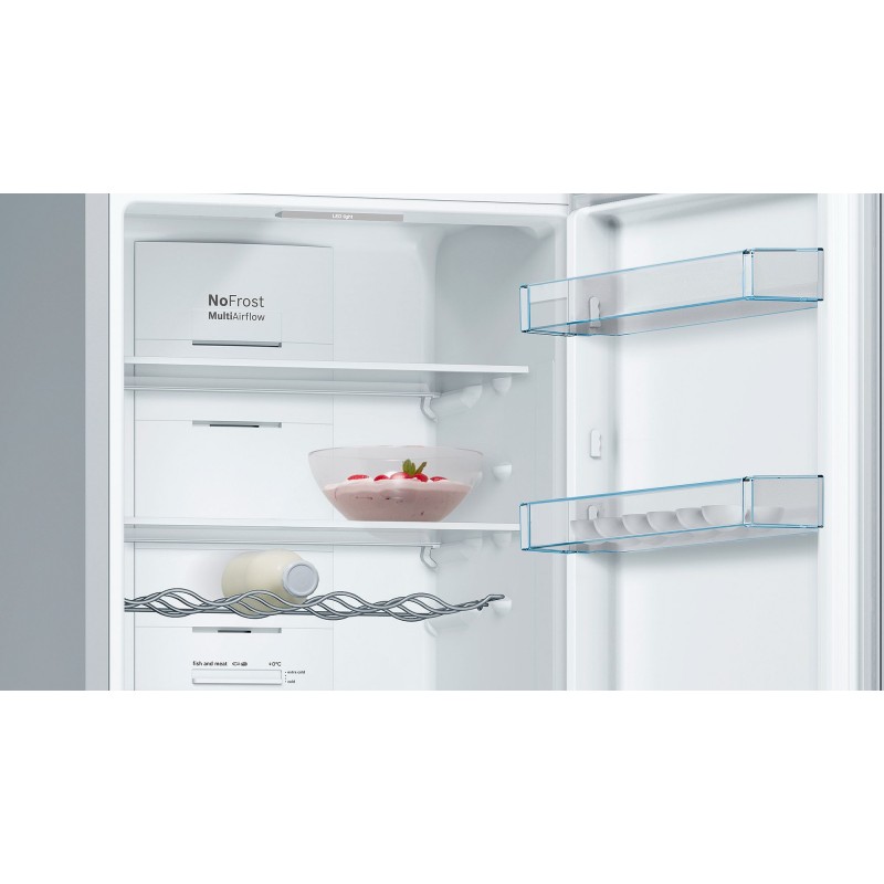Bosch Serie 4 KGN36VLED fridge-freezer Freestanding 326 L E Stainless steel