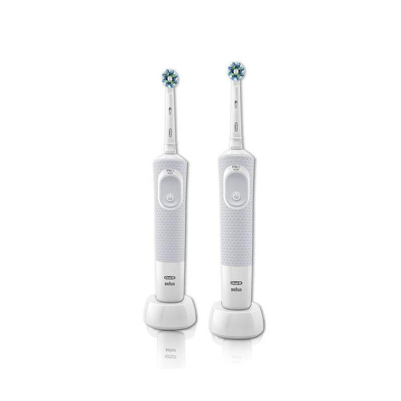 Oral-B Vitality 100 CrossAction Erwachsener Rotierende-vibrierende Zahnbürste Grau, Weiß