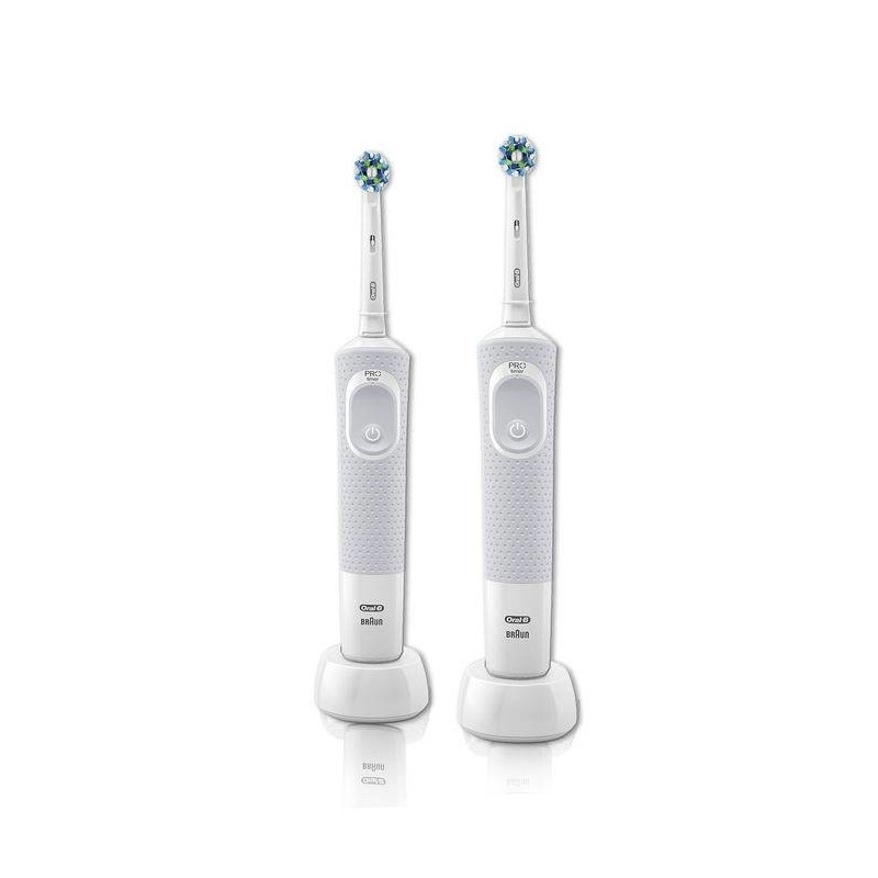 Oral-B Vitality 100 CrossAction Adulte Brosse à dents rotative oscillante Gris, Blanc