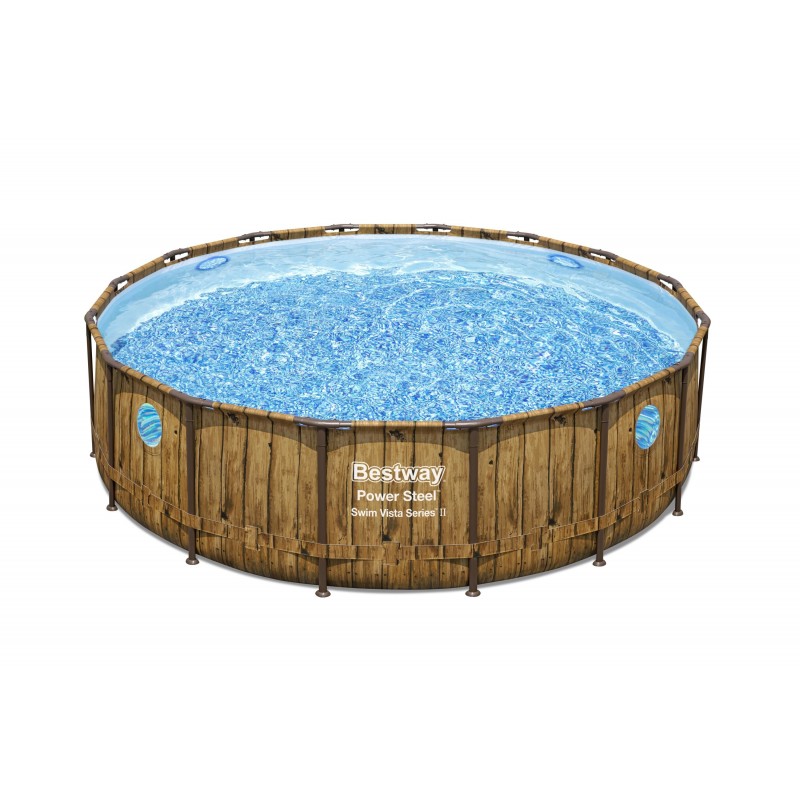 Bestway 56725 piscine hors sol Rond Bleu, Marron