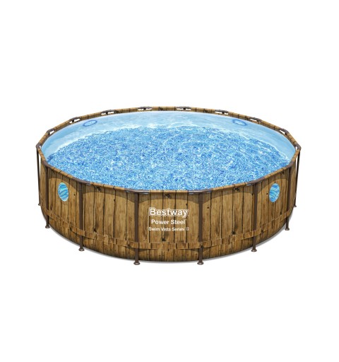 Bestway 56725 piscine hors sol Rond Bleu, Marron