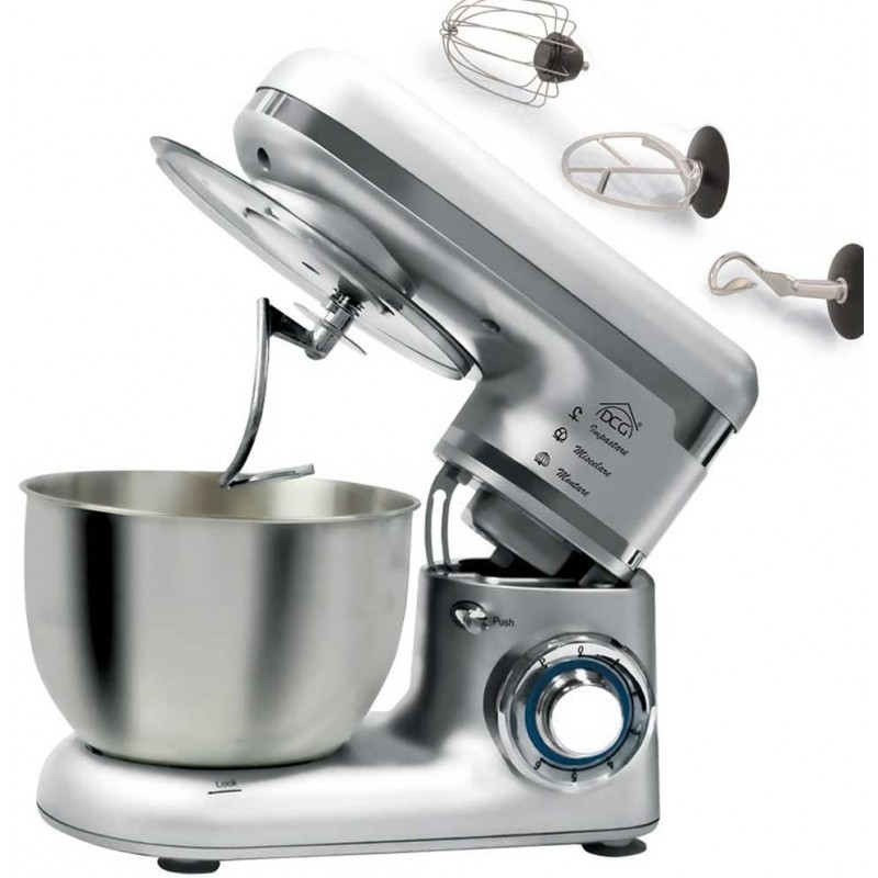 Dcg Km1401S Impastatrice Planetaria Impastatore Multifunzione Acciaio Silver 4.5Litri