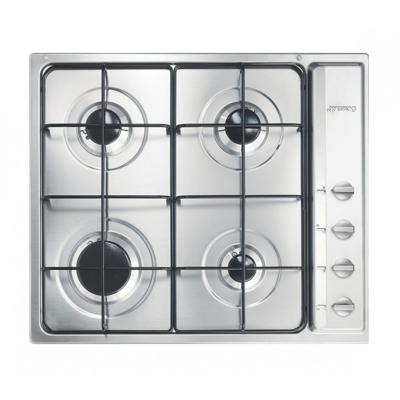 Smeg S64S plaque Acier inoxydable Intégré (placement) Gaz 4 zone(s)