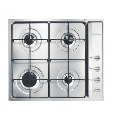 Smeg S64S plaque Acier inoxydable Intégré (placement) Gaz 4 zone(s)