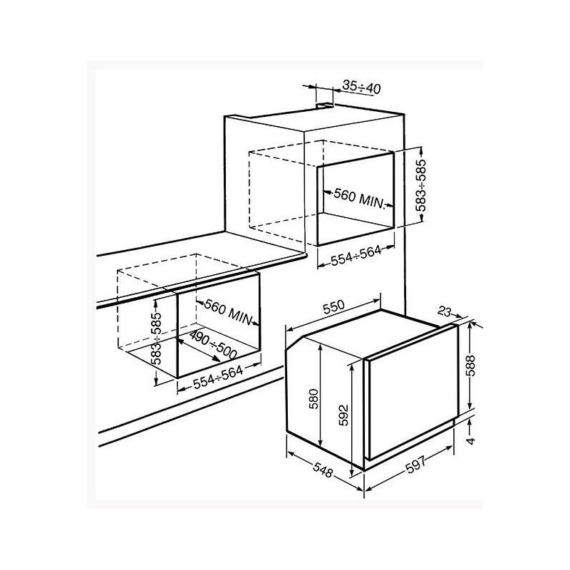 Smeg SF64M3TVX forno 70 L A Acciaio inossidabile