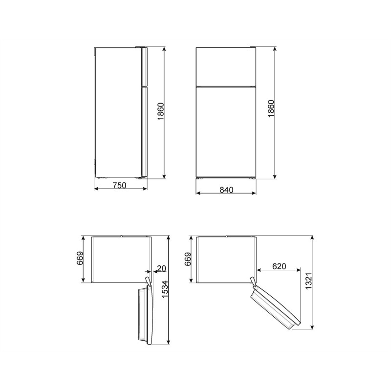 Smeg FD84EN4HX fridge-freezer Freestanding 586 L E Stainless steel