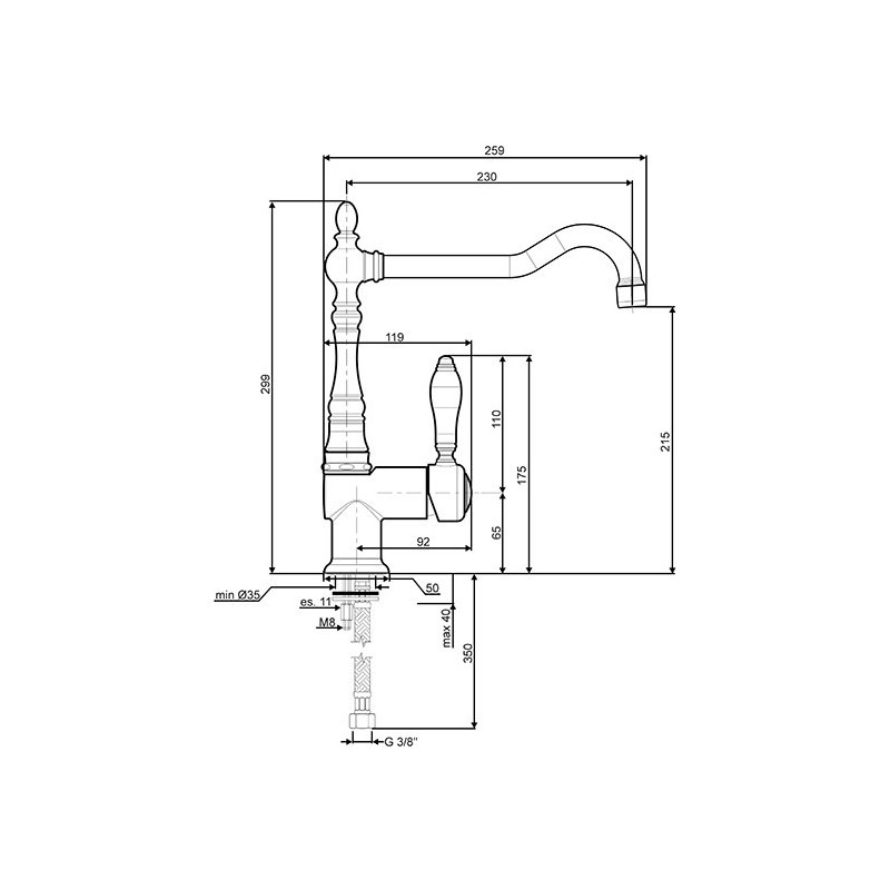 Smeg MIR6O-2 robinet Laiton