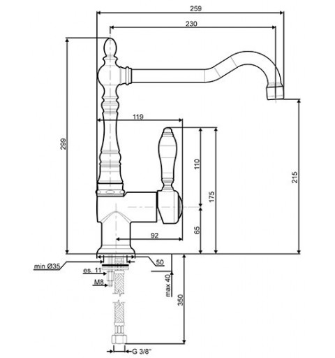 Smeg MIR6O-2 robinet Laiton