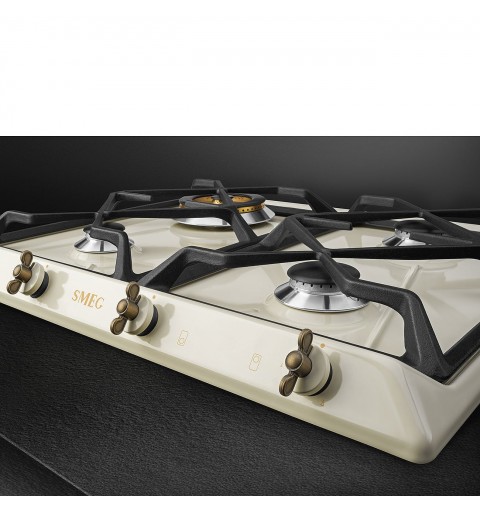 Smeg Coloniale SRV864POGH Kochfeld Cremefarben Integriert 60 cm Gaskochfeld 4 Zone(n)