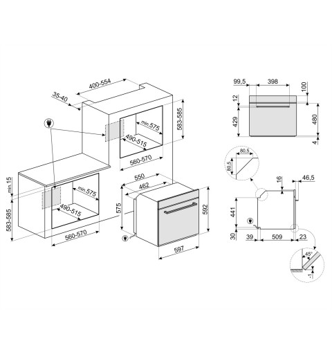 Smeg SF6402TVX forno 70 L 3000 W A+ Acciaio satinato
