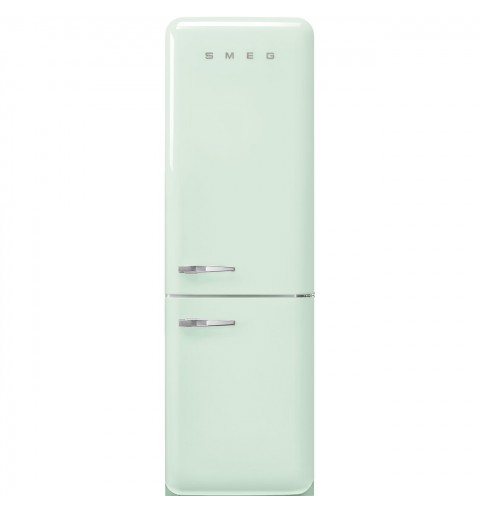 Smeg 60cm 50s Style Right Hand Hinge Fridge over Freezer Pastel Green FAB32RPG5