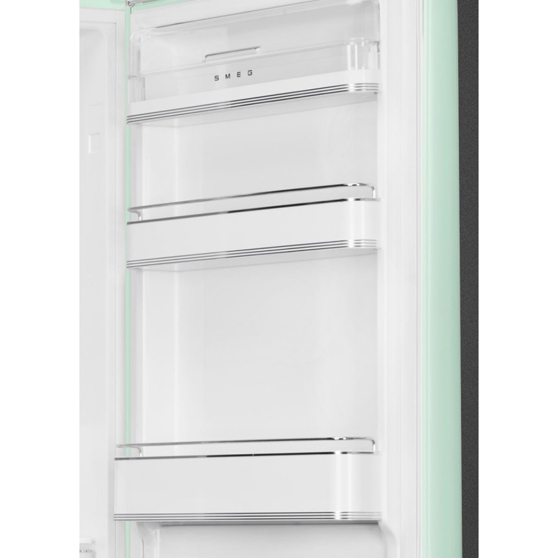 Smeg 60cm 50s Style Right Hand Hinge Fridge over Freezer Pastel Green FAB32RPG5