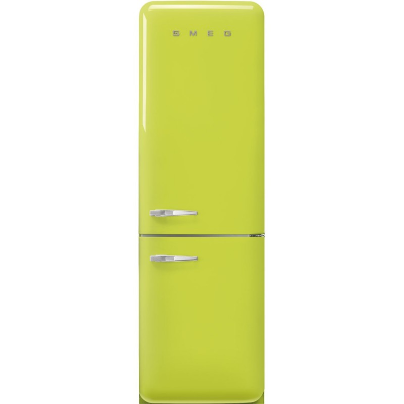 Smeg 60cm 50s Style Right Hand Hinge Fridge over Freezer Lime Green FAB32RLI5