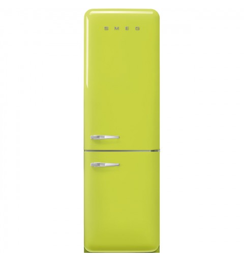 Smeg 60cm 50s Style Right Hand Hinge Fridge over Freezer Lime Green FAB32RLI5
