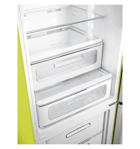 Smeg 60cm 50s Style Right Hand Hinge Fridge over Freezer Lime Green FAB32RLI5