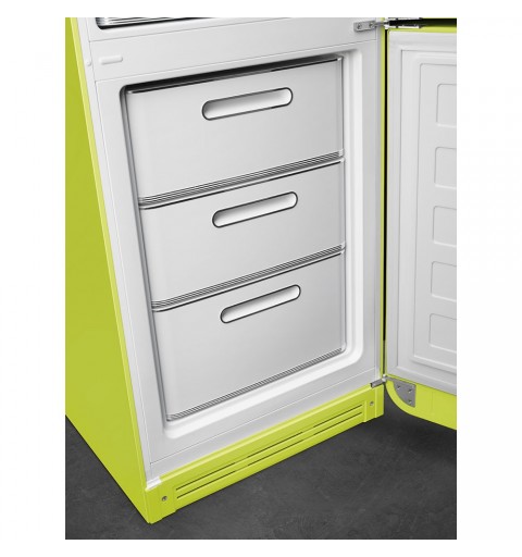 Smeg 60cm 50s Style Right Hand Hinge Fridge over Freezer Lime Green FAB32RLI5