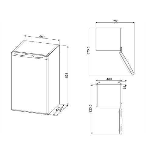 Smeg FF08FW congelador Mesa Independiente 64 L F Blanco