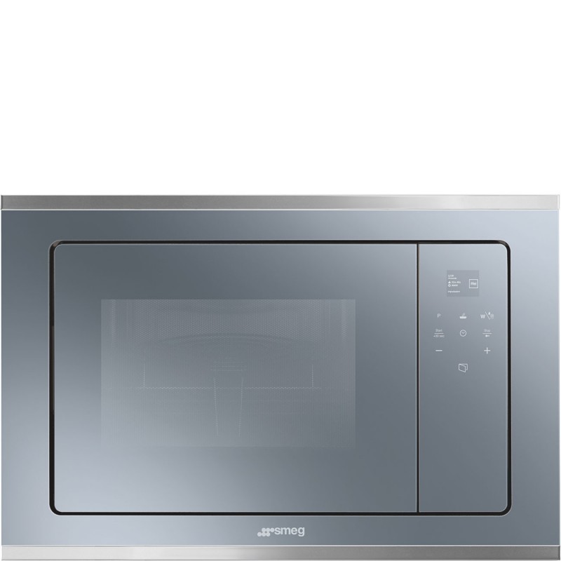 Smeg FMI420S2 forno a microonde Da incasso Microonde combinato 20 L 800 W Blu, Argento