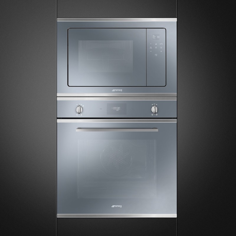 Smeg FMI420S2 forno a microonde Da incasso Microonde combinato 20 L 800 W Blu, Argento