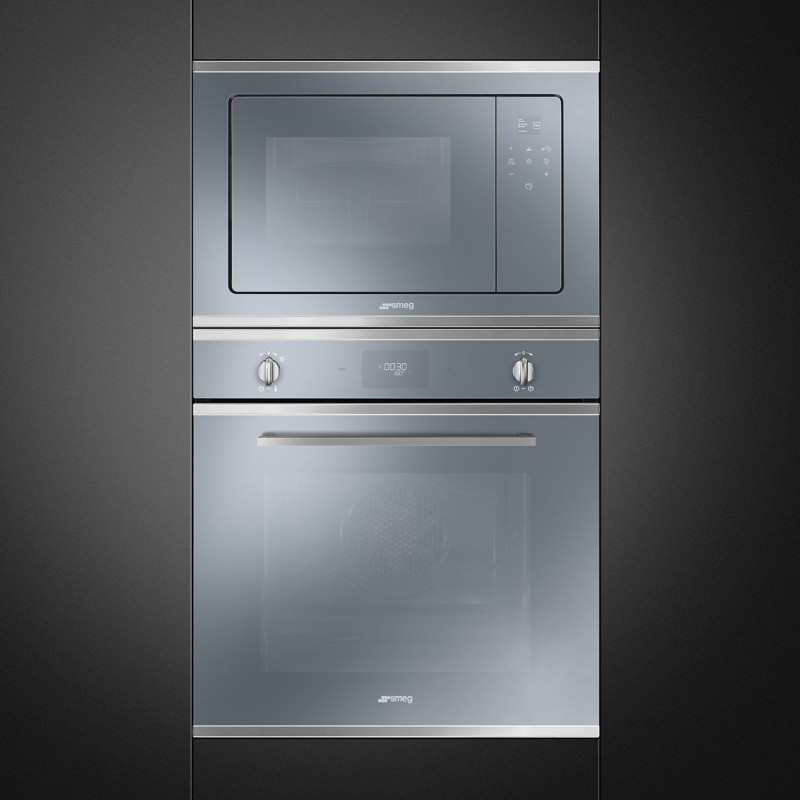 Smeg FMI420S2 Mikrowelle Integriert Kombi-Mikrowelle 20 l 800 W Blau, Silber
