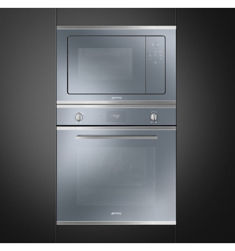 Smeg FMI420S2 forno a microonde Da incasso Microonde combinato 20 L 800 W Blu, Argento