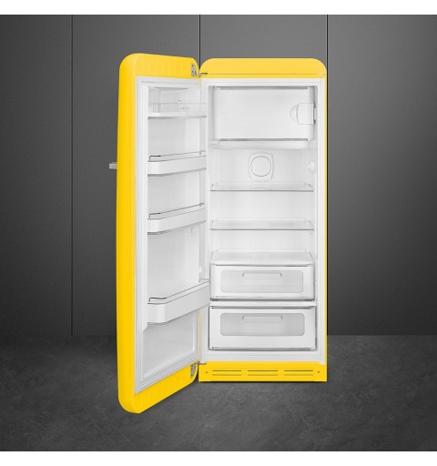 Smeg 60cm 50s Style Left Hand Hinge Fridge with Icebox Yellow FAB28LYW5