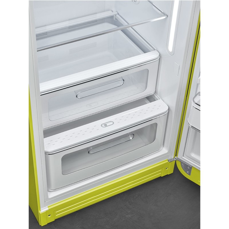Smeg 60cm 50s Style Right Hand Hinge Fridge with Icebox Lime Green FAB28RLI5