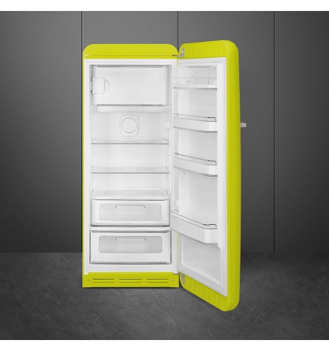 Smeg 60cm 50s Style Right Hand Hinge Fridge with Icebox Lime Green FAB28RLI5