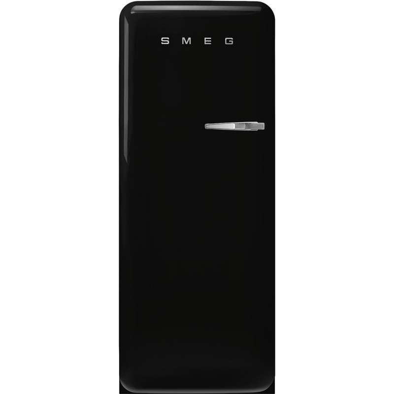 Smeg 60cm 50s Style Left Hand Hinge Fridge with Icebox Black