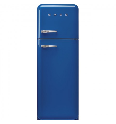 Smeg 60cm 50s Style Right Hand Hinge Freezer over Fridge Blue FAB30RBE5
